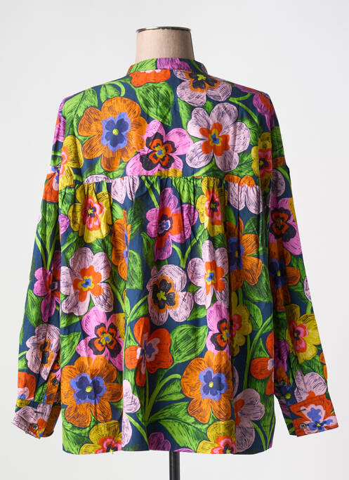 Chemisier imprimé fleurs manches longues vert FRNCH femme