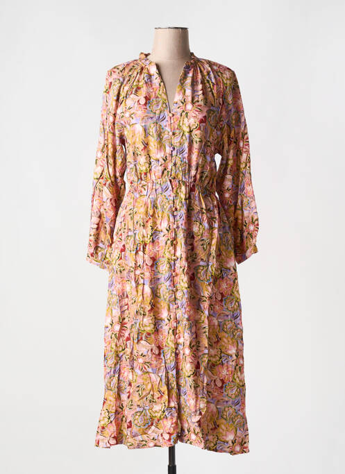 Robe mi-longue rose LA PETITE ETOILE pour femme