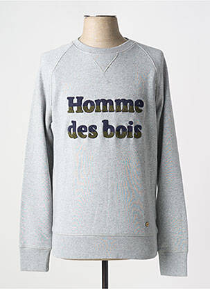 Pull col rond manches longues gris FAGUO homme