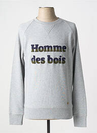 Pull col rond manches longues gris FAGUO homme
