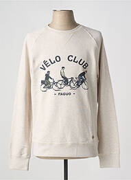 Pull col rond manches longues beige FAGUO homme