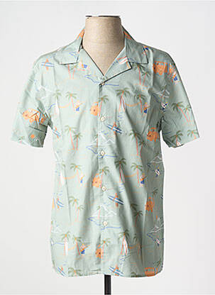 Chemise manches courtes imprimé fantaisie vert FAGUO homme