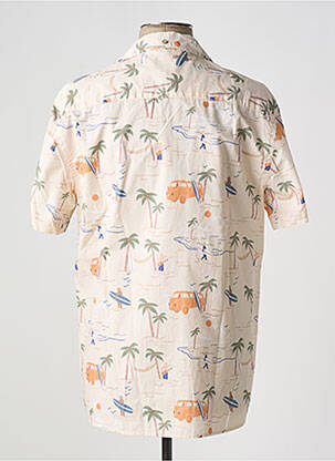 Chemise manches courtes imprimé fantaisie beige FAGUO homme