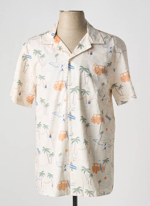 Chemise manches courtes beige FAGUO pour homme