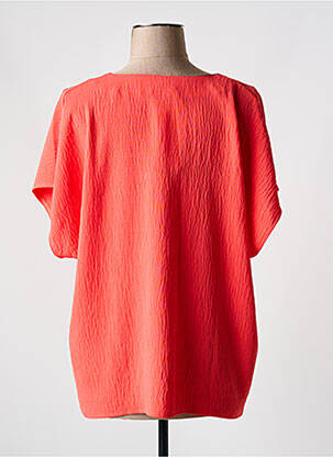 Blouse tissage crêpe manches courtes orange GRIFFON femme