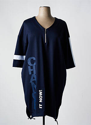 Robe mi-longue manches 3/4 manches 3/4 bleu SEE YOU femme