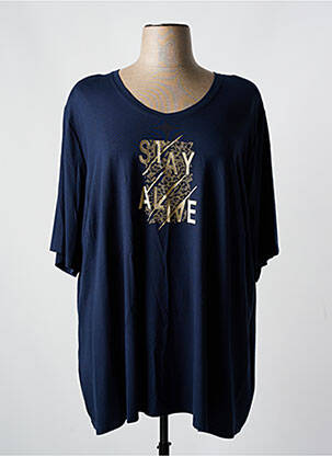 T-shirt sérigraphie floquée manches courtes bleu MONA LISA femme