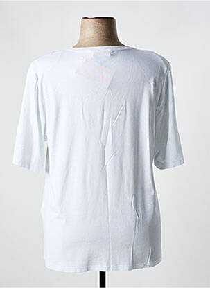 T-shirt sérigraphie floquée manches courtes blanc MONA LISA femme