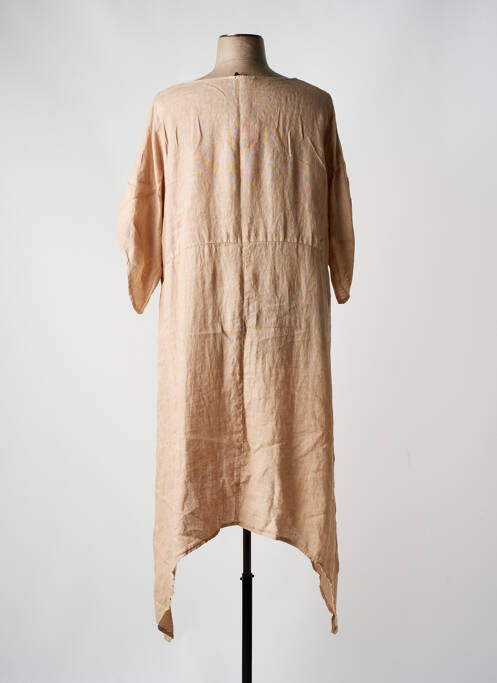 Robe mi-longue beige SOPHIA CURVY pour femme