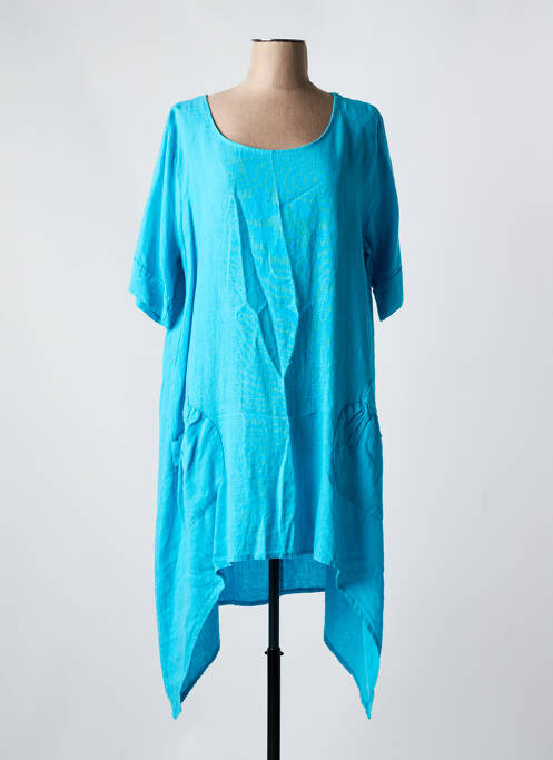 Robe mi-longue bleu SOPHIA CURVY pour femme