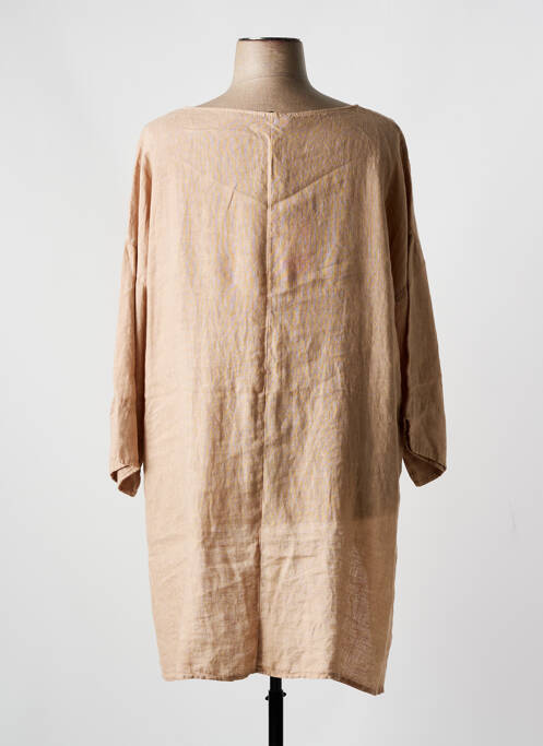 Tunique manches longues beige SOPHIA CURVY pour femme