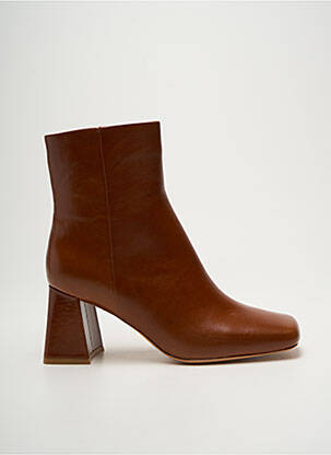Bottines/boots matière lisse talon de 4 à 6cm marron MI/MAI femme