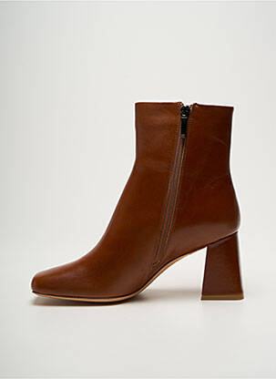 Bottines/boots matière lisse talon de 4 à 6cm marron MI/MAI femme