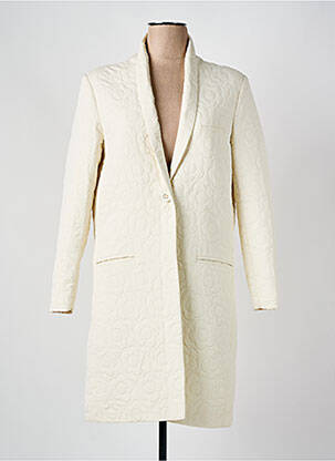 Manteau long coupe cintrée sans capuche beige HIPPOCAMPE femme