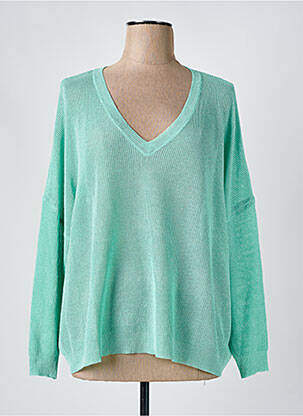Pull col v manches longues vert SEE U SOON femme