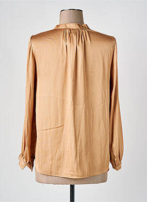 Blouse poignets boutonnés avec fente manches longues beige SEE U SOON femme
