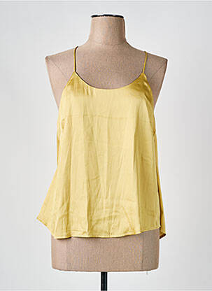 Top coupe fluide fines bretelles jaune SEE U SOON femme