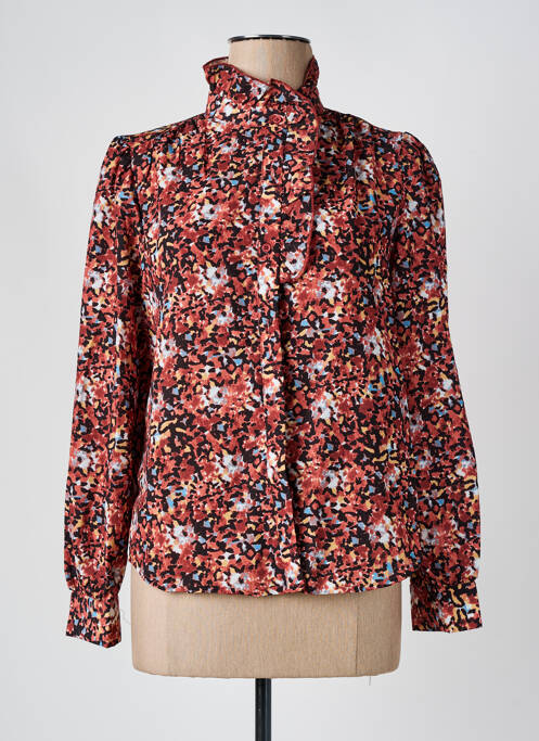 Chemisier coupe droite manches longues marron SEE U SOON femme