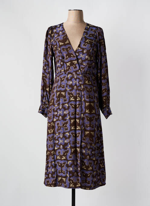 Robe mi-longue marron SEE U SOON pour femme