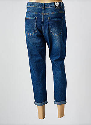 Jeans coupe slim effet usé délavé taille normale bleu NEWPLAY femme