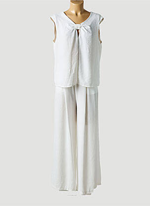 Ensemble pantalon coupe fluide blanc NEW COLLECTION femme
