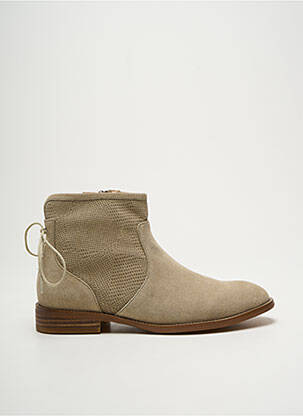Bottines/boots nubuck talon plat jusqu'à 3cm beige ADIGE femme