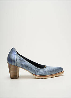 Escarpins tissage satiné talon de 4 à 6cm bleu MYMA femme