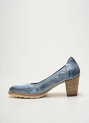 Escarpins tissage satiné talon de 4 à 6cm bleu MYMA femme