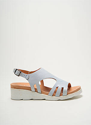 Sandales/nu pieds matière lisse talon de 4 à 6cm bleu FELMINI femme