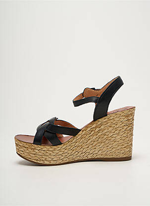 Sandales/nu pieds matière lisse talon de 7 à 9cm noir FELMINI femme