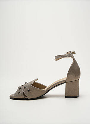Sandales/nu pieds tissage satiné talon de 4 à 6cm gris DORKING femme