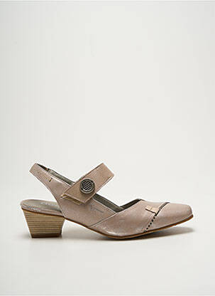 Sandales/nu pieds matière lisse talon de 4 à 6cm beige DORKING femme
