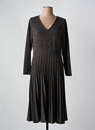 Robe mi-longue manches longues manches longues gris MALOKA femme