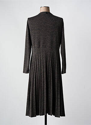 Robe mi-longue manches longues manches longues gris MALOKA femme