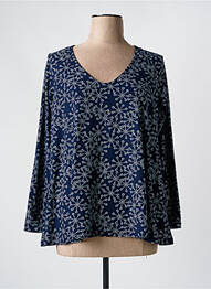 Top imprimé fantaisie manches longues bleu LA FIANCÉE femme
