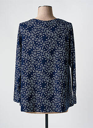 Top imprimé fantaisie manches longues bleu LA FIANCÉE femme