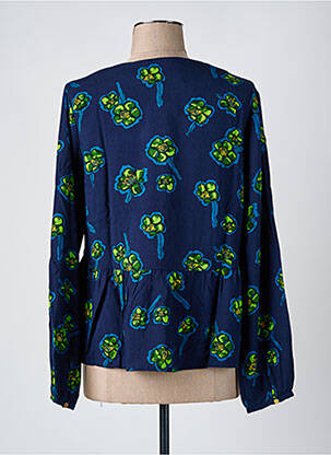 Blouse imprimé fantaisie manches longues bleu LA FIANCÉE femme