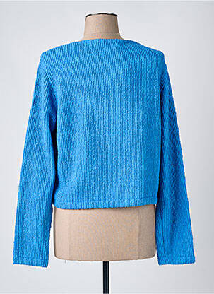 Gilet manches longues col rond bleu MALOKA femme