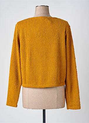 Gilet manches longues col rond jaune MALOKA femme