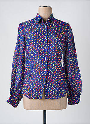 Chemisier coupe cintrée manches longues bleu LA CIBLE ROUGE femme