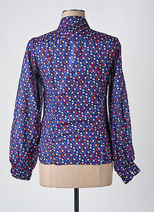 Chemisier coupe cintrée manches longues bleu LA CIBLE ROUGE femme
