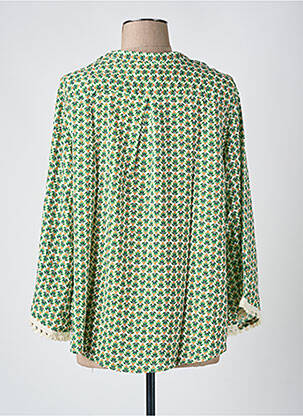 Blouse imprimé fantaisie manches 3/4 vert LA CIBLE ROUGE femme