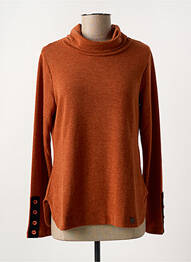 Pull manches longues manches longues marron MALOKA femme