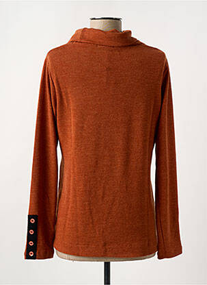 Pull manches longues manches longues marron MALOKA femme
