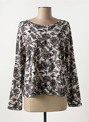 Pull col rond manches longues gris 3322 femme