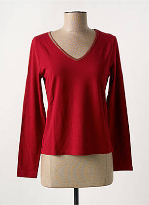 Top coupe cintrée manches longues rouge PAUL BRIAL femme