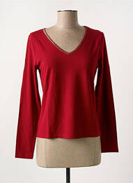 Top coupe cintrée manches longues rouge PAUL BRIAL femme