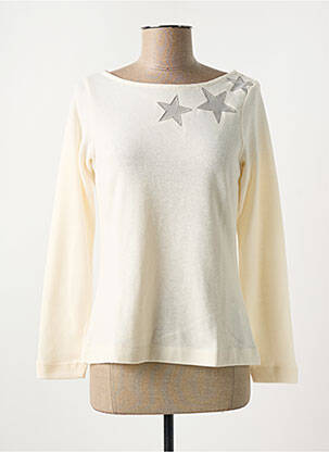 Pull col bateau manches longues blanc MALOKA femme