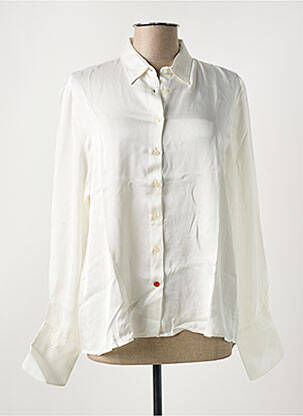 Chemisier coupe droite manches longues blanc LA CIBLE ROUGE femme