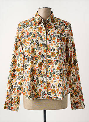 Chemisier imprimé fleurs manches longues orange LA CIBLE ROUGE femme